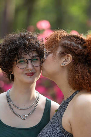 baduffy-260315-Tea & Taryn Engagement -5621-Best cheek kiss ever azalea garden